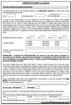 cerere de iesire cu baietii